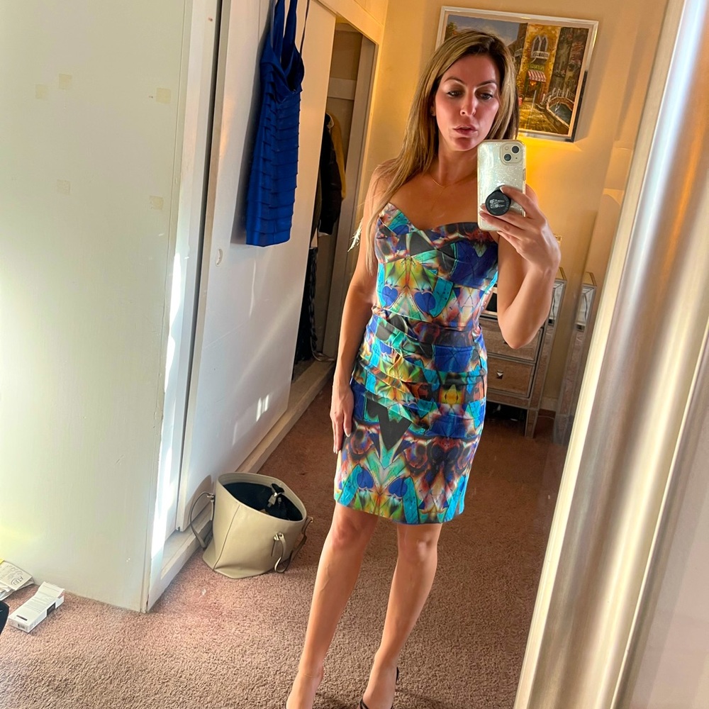 Gorgeous Nicole Miller Print Cocktail Dress - PERFECT CONDITION